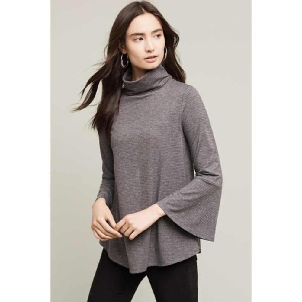 Anthropologie Liz Metallic Turtleneck